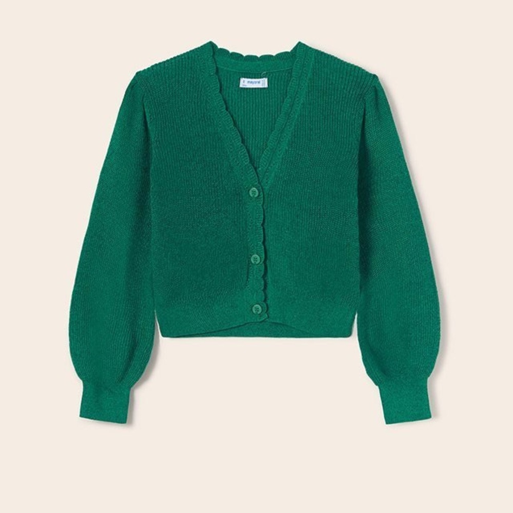 Mayoral Emerald Button-Up Kids Sweater